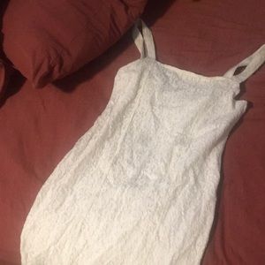 White lace fitted dress